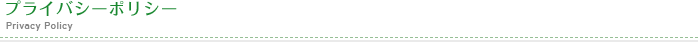 プライバシーポリシー Privacy Policy